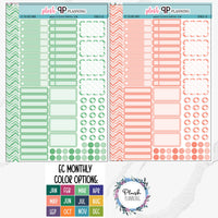 EC 7x9 Monthly Color Functional Stickers (Monthly or Weekly) Planner Stickers