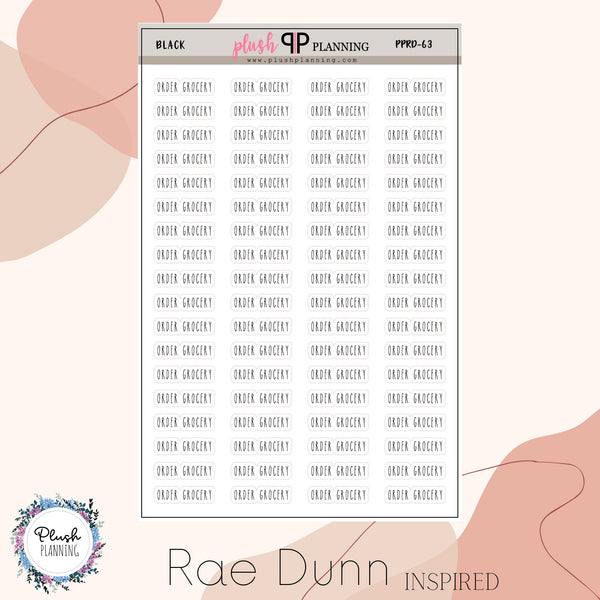 Order Grocery Script Planner Stickers, Rae Dunn Inspired