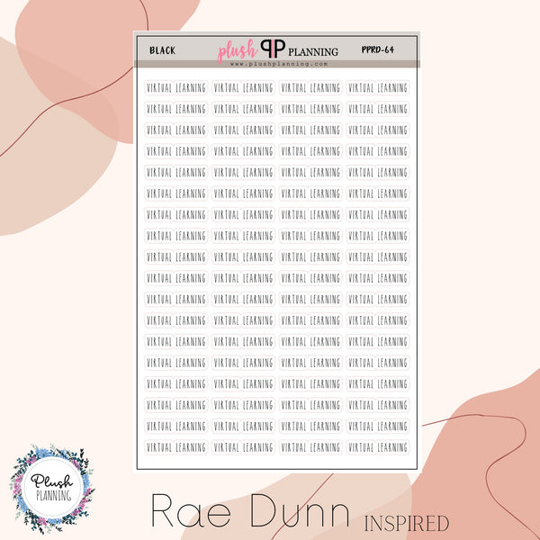 Virtual Learning Script Planner Stickers, Rae Dunn Inspired