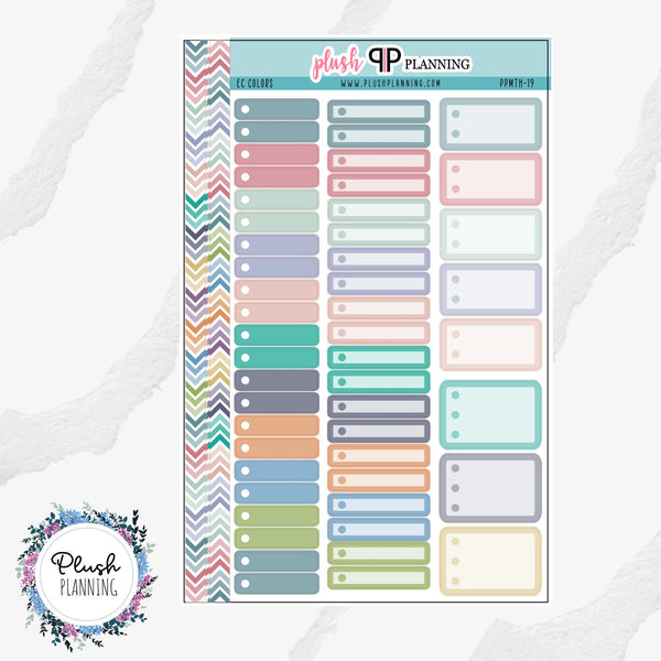 A5 EC MCC Monthly Sheet Planner Stickers, Bullet Label Sticker, Bullet Boxes