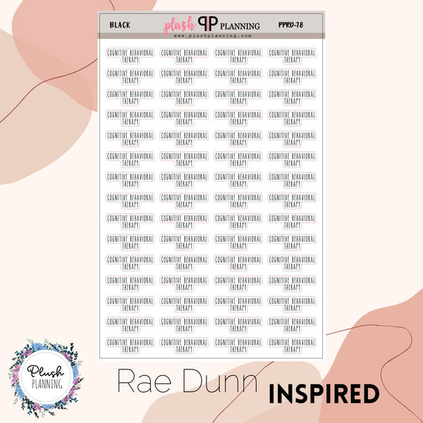 Cognitive Behavioral Therapy Planner Stickers, Rae Dunn Inspired