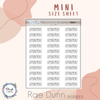 Appointment Script Mini Planner Stickers