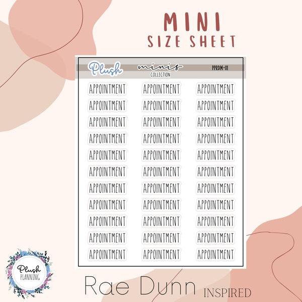 Appointment Script Mini Planner Stickers