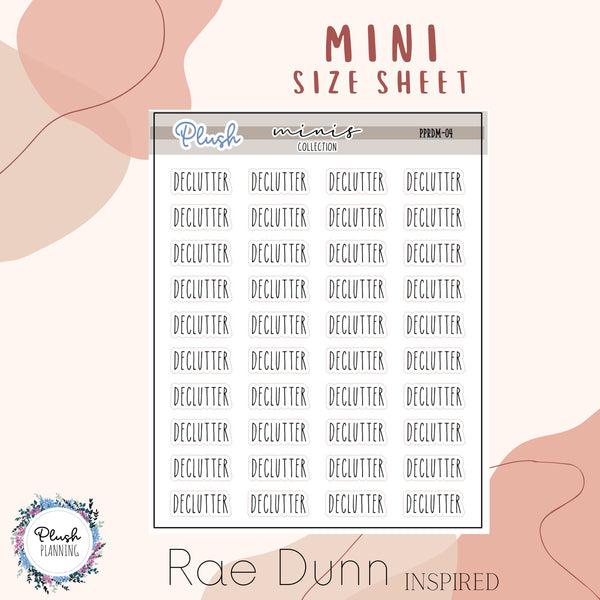 Declutter Script Mini Planner Stickers, Rae Dunn Inspired, Minis Collection