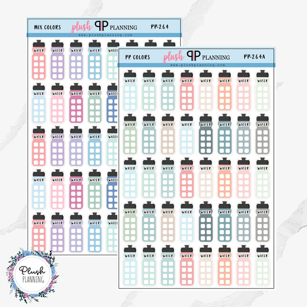 Hydrate Water Bottle Tracker Planner Stickers