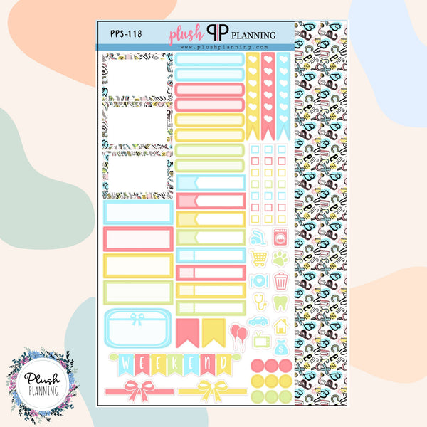 Alphabet Pattern Sampler Planner Stickers, Alphabet Pattern, Teacher Month, Back to School Theme