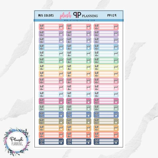 BILL Due Planner Stickers
