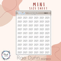 2021 Script Mini Planner Stickers, Rae Dunn Inspired