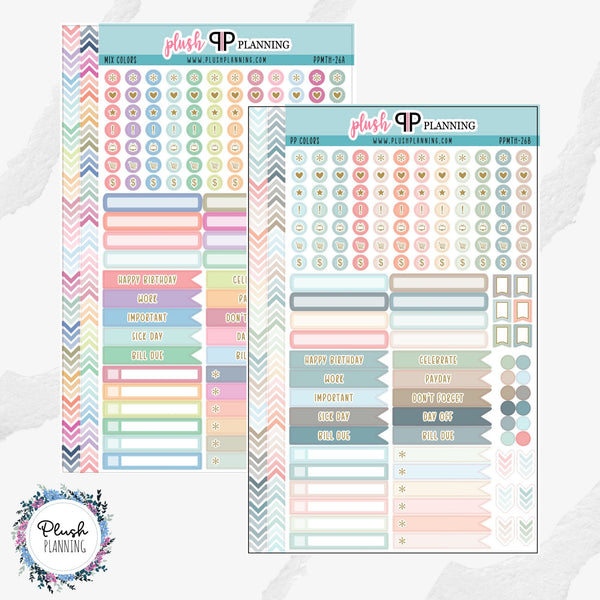 EC 8.5x11 Mix Planner Stickers, Sticker Pack, EC Icons, Label Stickers, Flags Stickers