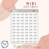 WORK Script Mini Planner Stickers, Rae Dunn Inspired