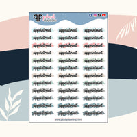 Appointment Brush Stroke Planner Stickers