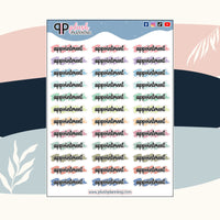 Appointment Brush Stroke Planner Stickers