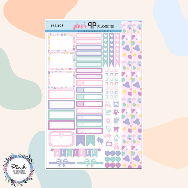 Terrazzo  Pastel Design Planner Stickers Sampler, Pastel Colors Design