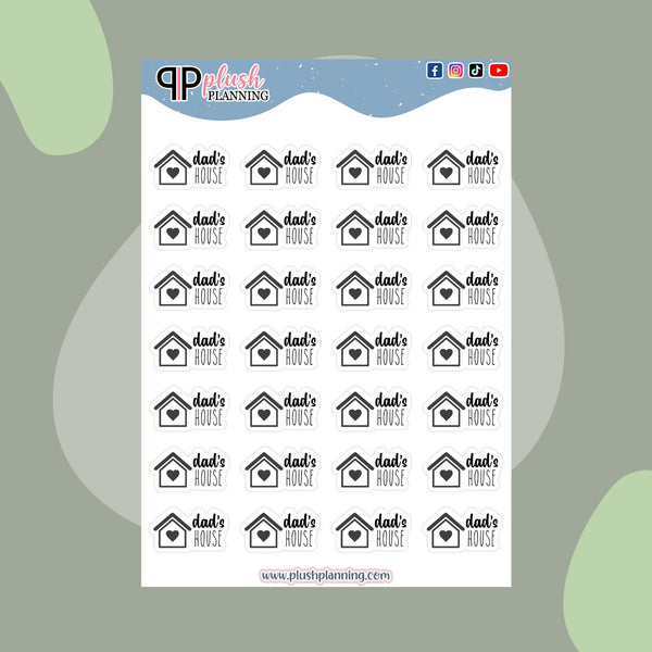 Dad's House Event Planner Stickers, Functional Deco Stickers