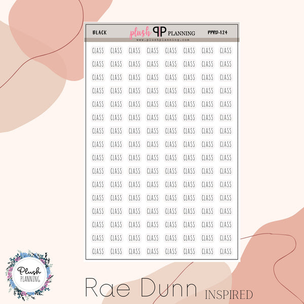 Class Scripts Planner Stickers, Rae Dunn Inspired