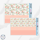 7x9 or 8.5x11 Peachy Pink Floral Flowers Deco Planner Stickers, Decorative Stickers, Removable Stickers, Plush Planning