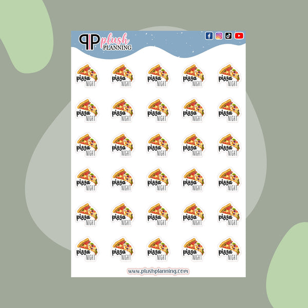 Pizza Night Event Planner Stickers, Functional Deco Stickers