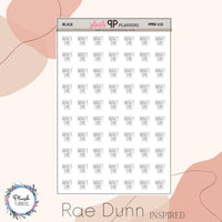 Budget Time Scripts Planner Stickers, Rae Dunn Inspired