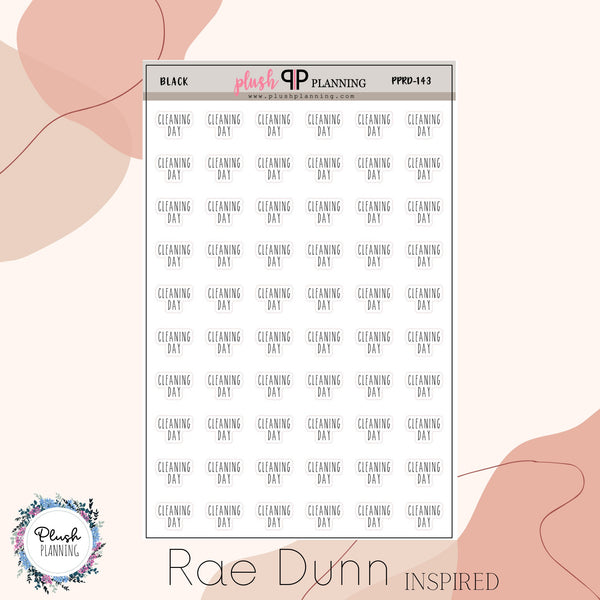 Cleaning Day Script Planner Stickers, Rae Dunn Inspired