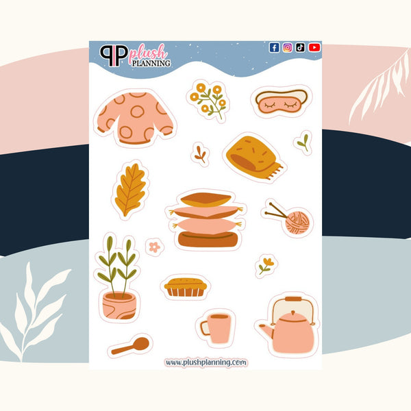 Fall Leaves Decor Sticker Sheet Design 9, Decoration Stickers, Fall Collection