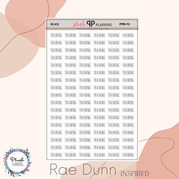 Training Scripts Planner Stickers, Rae Dunn Inspired