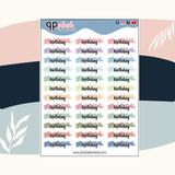 Birthday Brush Stroke Planner Stickers