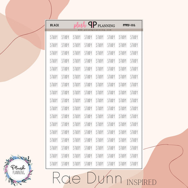 Study Scripts Planner Stickers, Rae Dunn Inspired