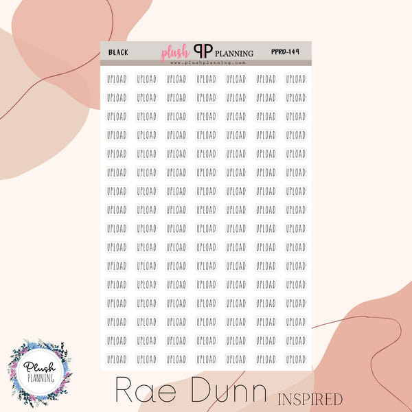 Upload SCRIPT Planner Stickers, Rae Dunn Inspired