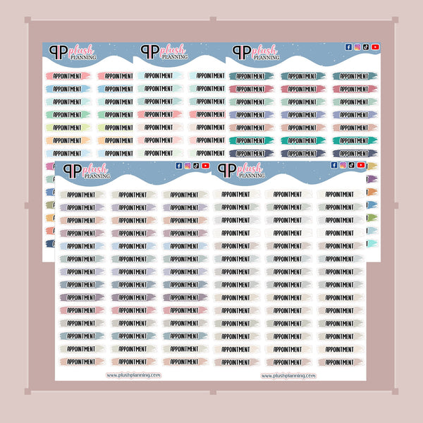 Appointment Watercolor Swatches Planner Stickers