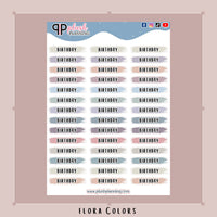 Birthday Watercolor Swatches Planner Stickers