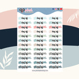 Day Off Brush Stroke Planner Stickers