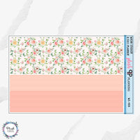 7x9 or 8.5x11 Peachy Pink Floral Flowers Deco Planner Stickers, Decorative Stickers, Removable Stickers, Plush Planning