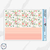 7x9 or 8.5x11 Peachy Pink Floral Flowers Deco Planner Stickers, Decorative Stickers, Removable Stickers, Plush Planning