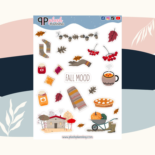 Fall Leaves Decor Sticker Sheet Design 2, Decoration Stickers, Fall Collection