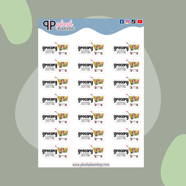 Grocery Shopping Event Planner Stickers, Functional Deco Stickers