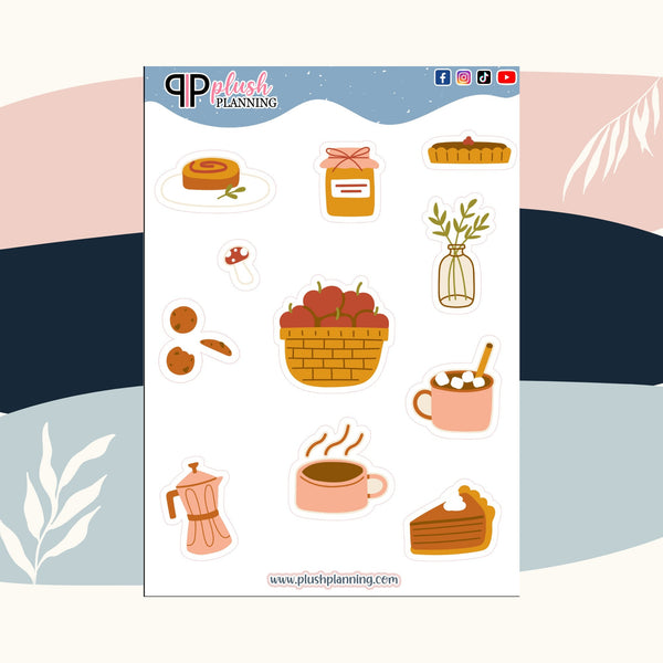 Fall Leaves Decor Sticker Sheet Design 10, Decoration Stickers, Fall Collection