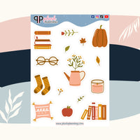 Fall Leaves Decor Sticker Sheet Design 15, Decoration Stickers, Fall Collection