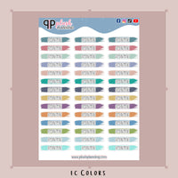 Appointment Watercolor Swatches Planner Stickers, Rae Dunn Inspired Font