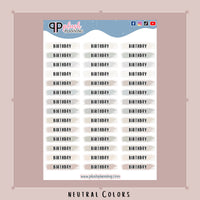 Birthday Watercolor Swatches Planner Stickers