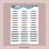 Birthday Watercolor Swatches Planner Stickers