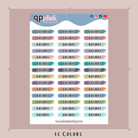 Birthday Watercolor Swatches Planner Stickers