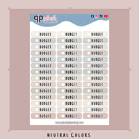 Budget Checklist Planner Stickers