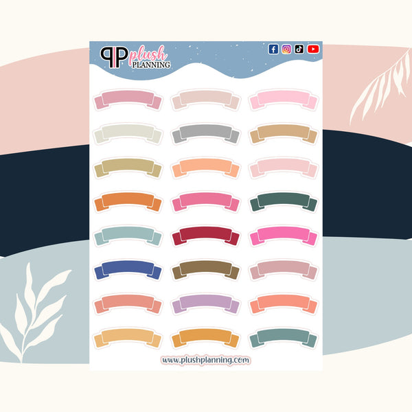 Banner Flags Style 1 Deco Scrapbooking Planner Stickers