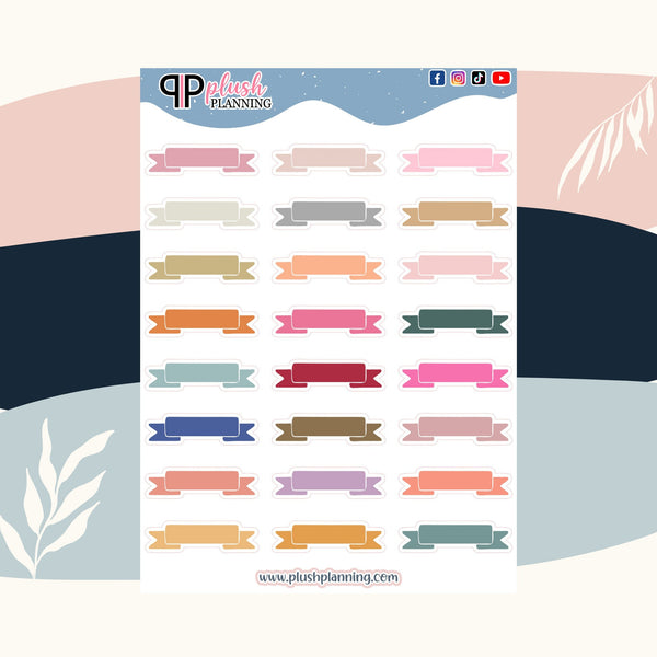 Banner Flags Style 2 Deco Scrapbooking Planner Stickers