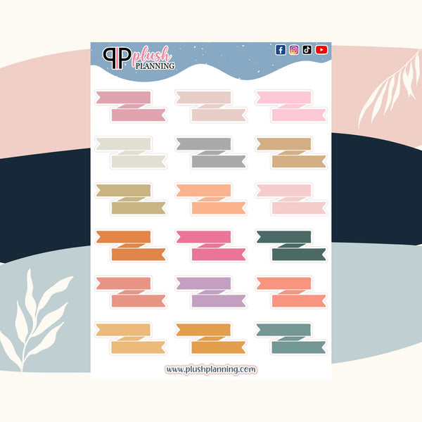 Banner Flags Style 3 Deco Scrapbooking Planner Stickers