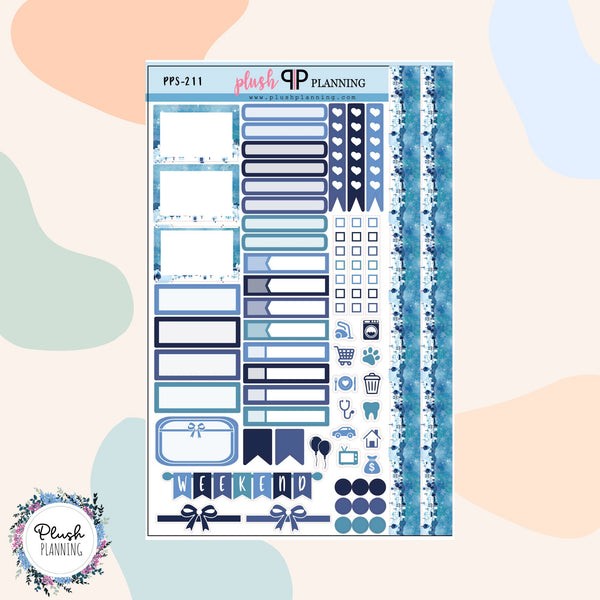 Winter Design 19 Planner Stickers Sampler, Winter Pattern, Christmas Season Designs