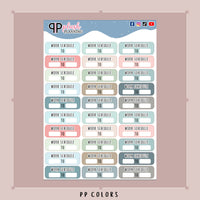 Work Schedule Tracker Planner Stickers