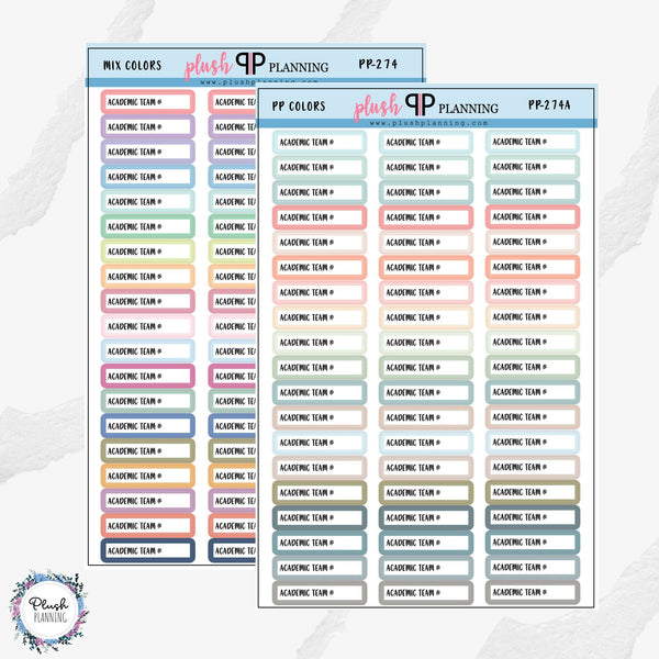 Academic Team Practice Label Planner Stickers, Academic Team, Academic Practice,