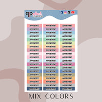 Appointment Label Tracker Planner Stickers