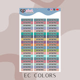 Appointment Label Tracker Planner Stickers